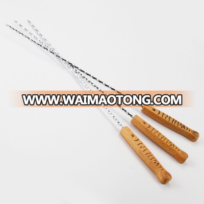 Wooden Handle Barbecue Skewers Set BBQ Kabob Sticks Grilling Skewers