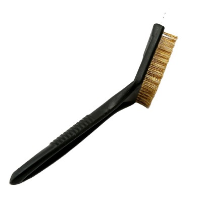 BBQ Cleaning Brush Grill Brush and Scraper Strong Plastic Handle BBQ Copper Wire Barbecue Cleaning Brush Black Color